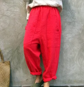 Linen Summer Wide Legs Women Casual Pants LPP97139