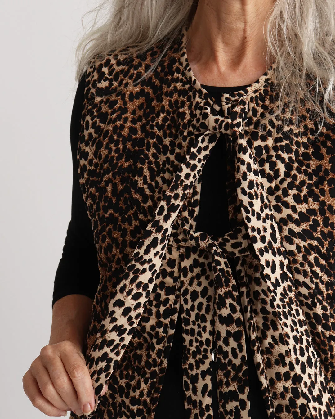 Lola Quilted Gilet - Leopard