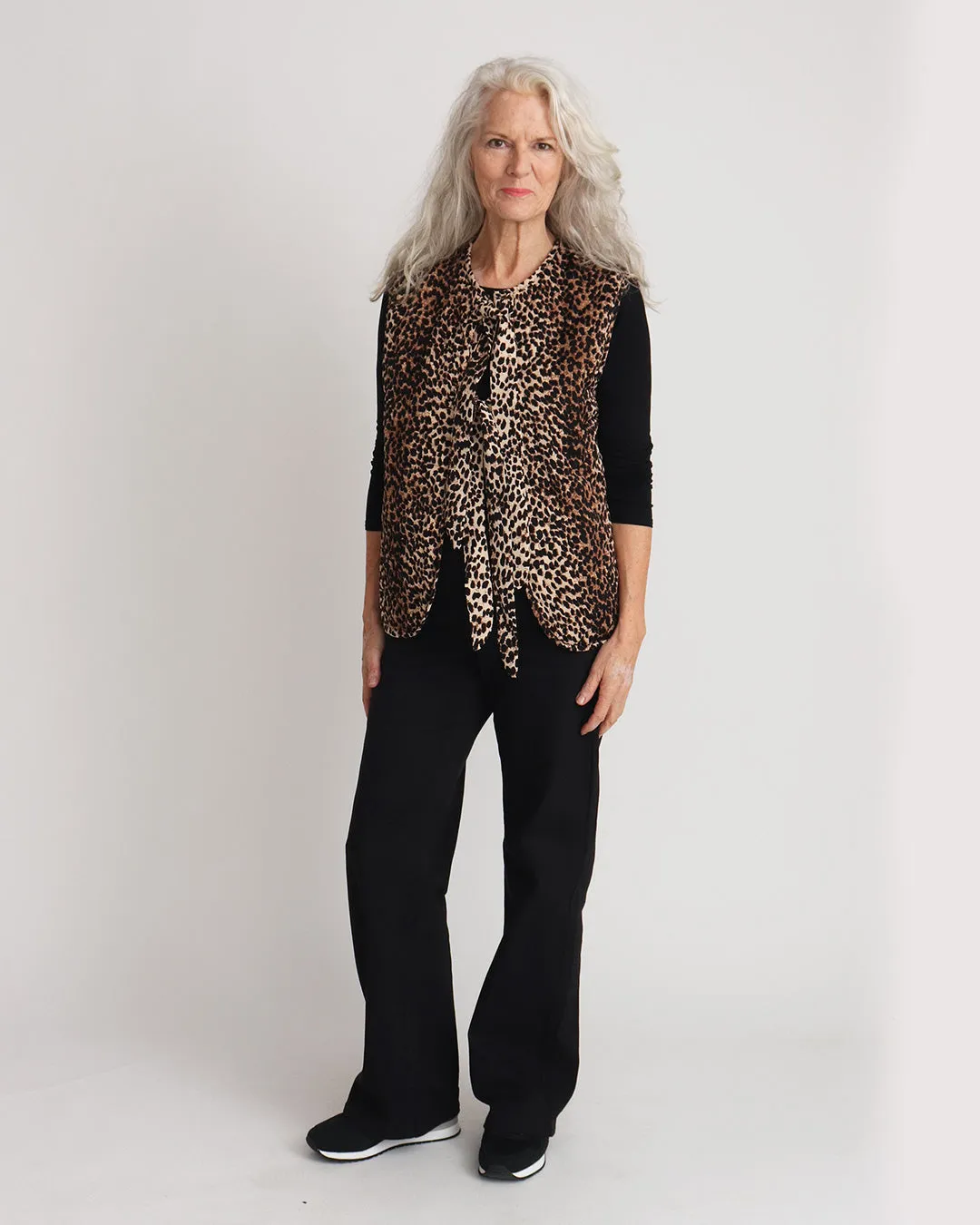 Lola Quilted Gilet - Leopard