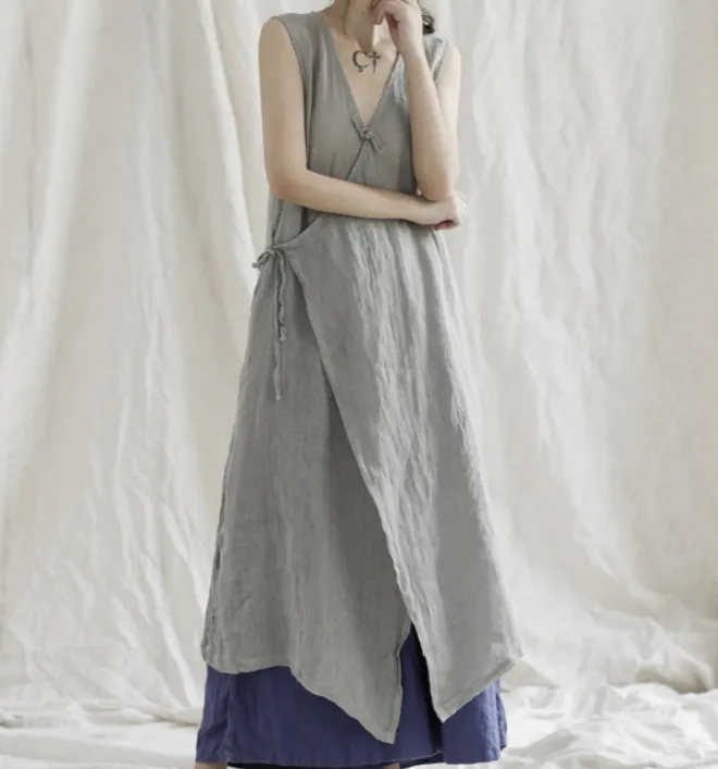 Long Sleeveless Line Women Dress YM201229