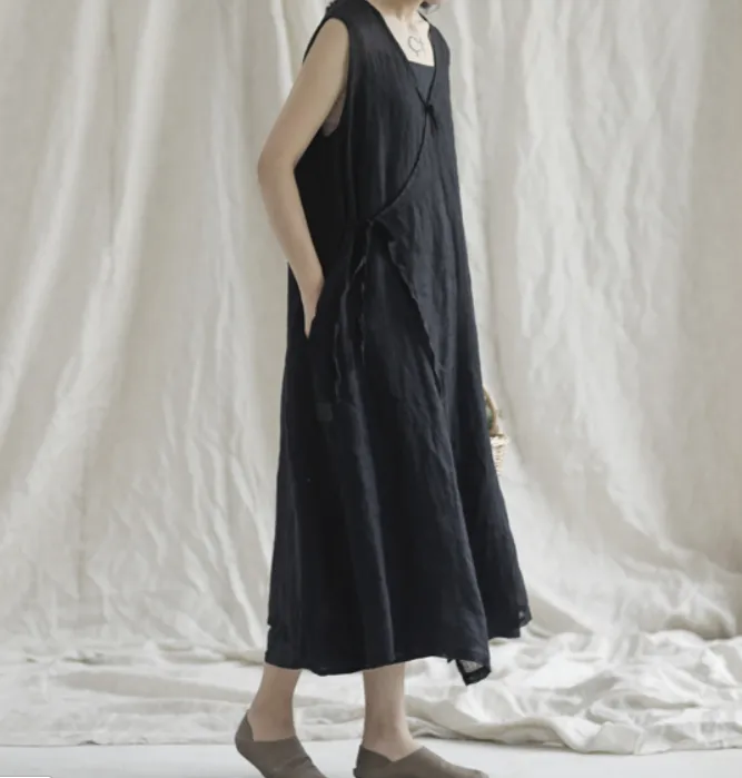 Long Sleeveless Line Women Dress YM201229