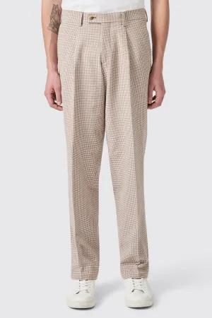 Maldini Oversized Brown Check Trousers