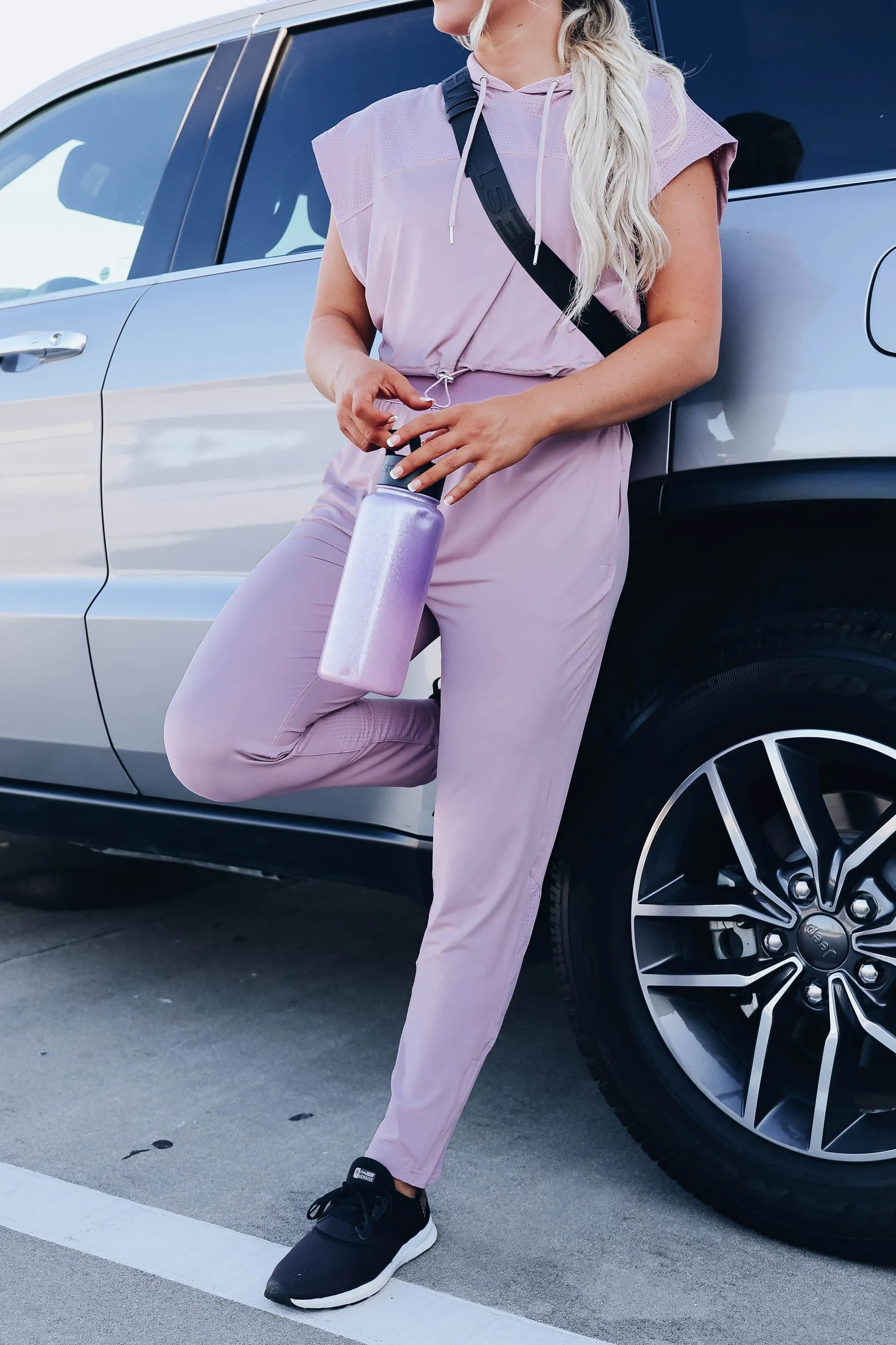 Maverick Mesh Accent Joggers - Mauve