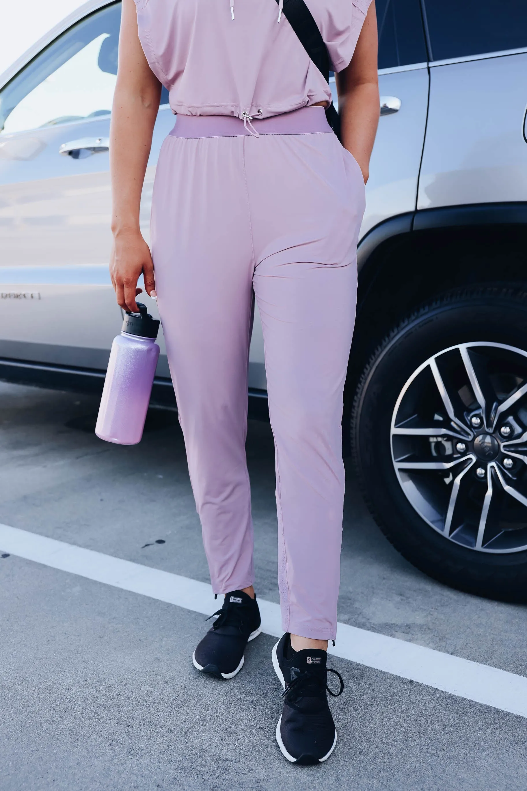 Maverick Mesh Accent Joggers - Mauve