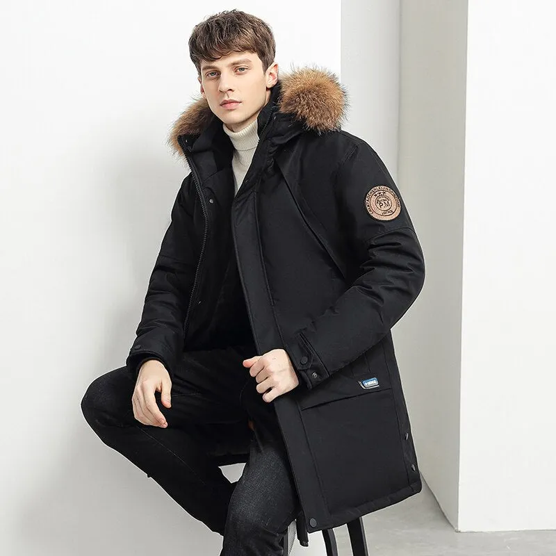 Men 2023 Winter Parkas New Fashion Coat Thick Warm Men Down Jacket Long