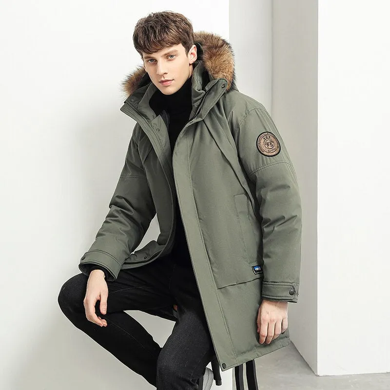 Men 2023 Winter Parkas New Fashion Coat Thick Warm Men Down Jacket Long