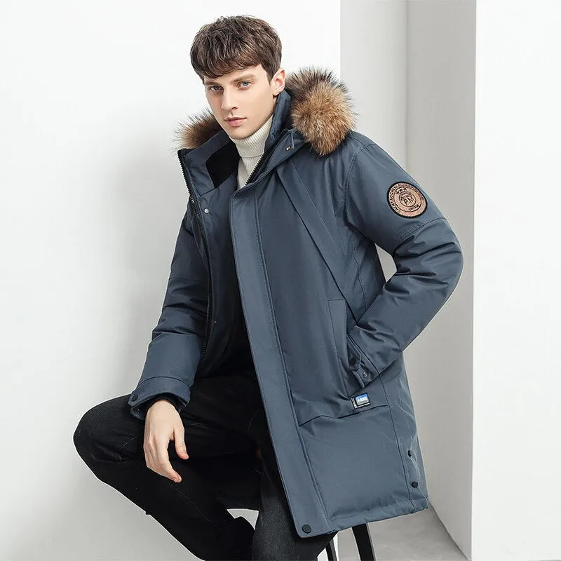 Men 2023 Winter Parkas New Fashion Coat Thick Warm Men Down Jacket Long