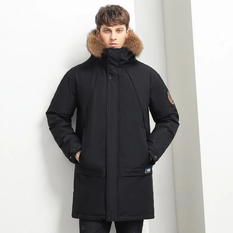 Men 2023 Winter Parkas New Fashion Coat Thick Warm Men Down Jacket Long