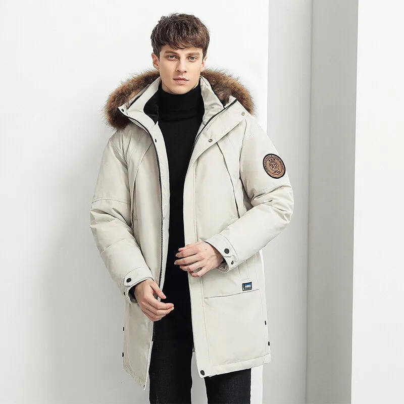 Men 2023 Winter Parkas New Fashion Coat Thick Warm Men Down Jacket Long