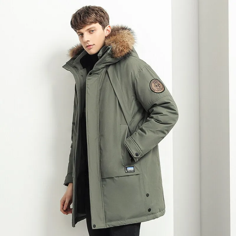 Men 2023 Winter Parkas New Fashion Coat Thick Warm Men Down Jacket Long