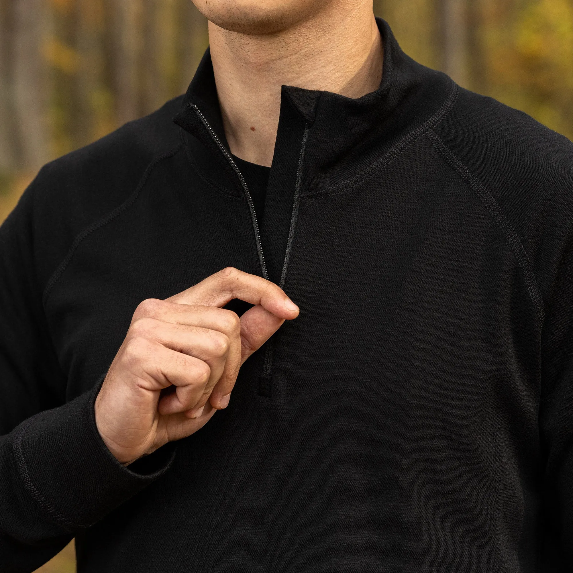 Men's 250 Zip Neck & Sweatpants 2-Piece Black