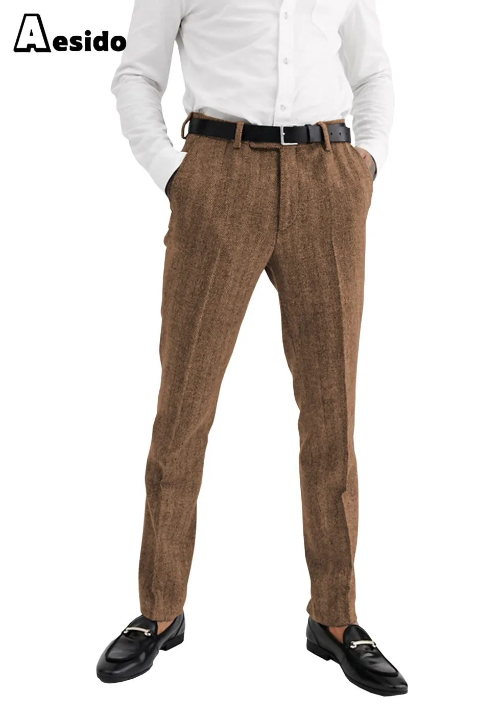 Men's Herringbone Trousers