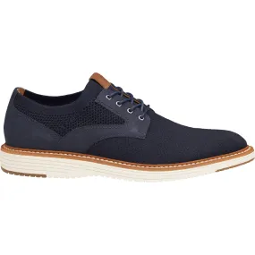 Men's Johnston & Murphy Upton Knit Plain Toe Navy Knit Fabric/Leather