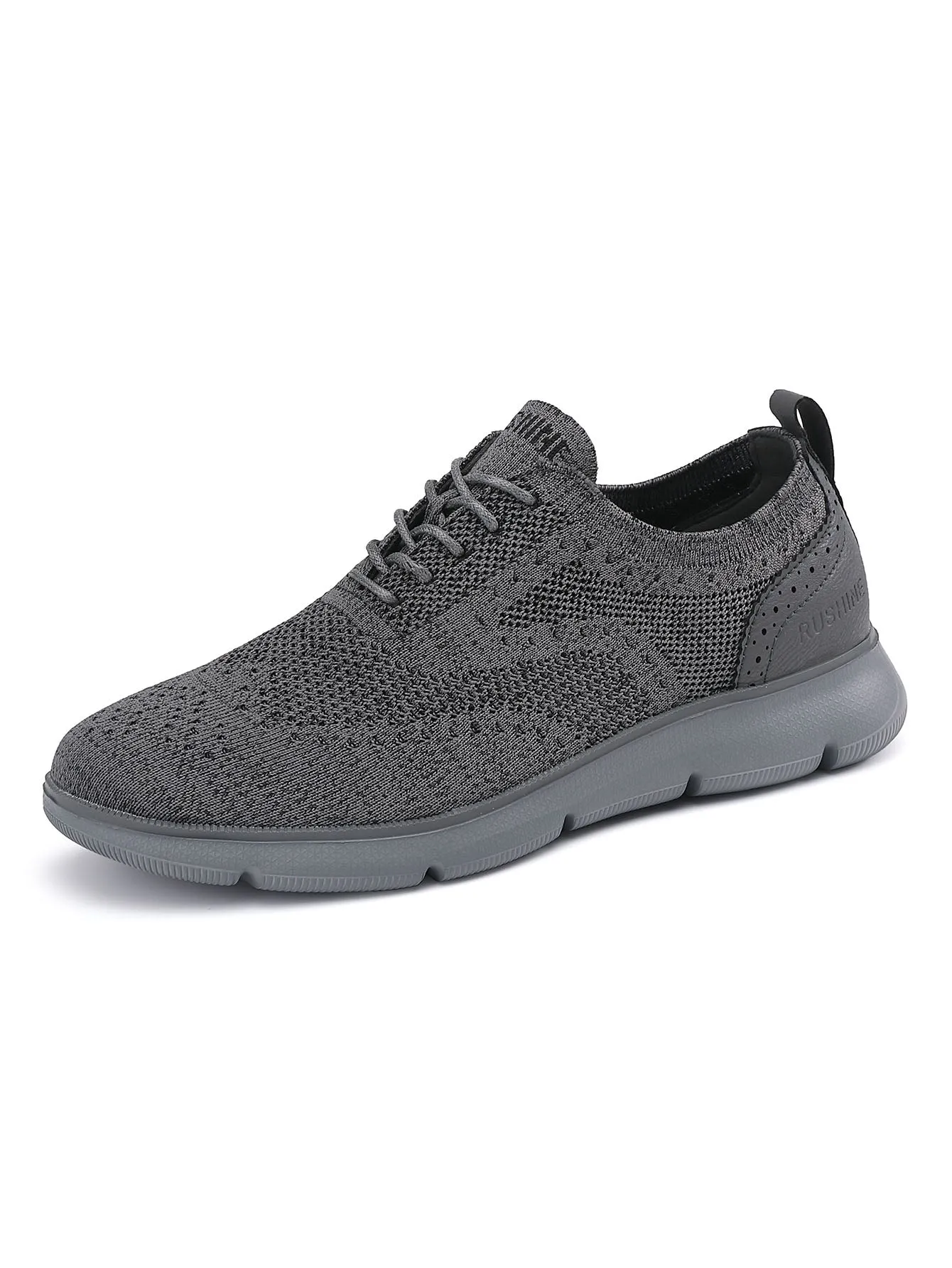 Men's lace Up Casual Shoes Oxford Knitted Breathable Lightweight Comfortable Walking Business Dress Sneakers