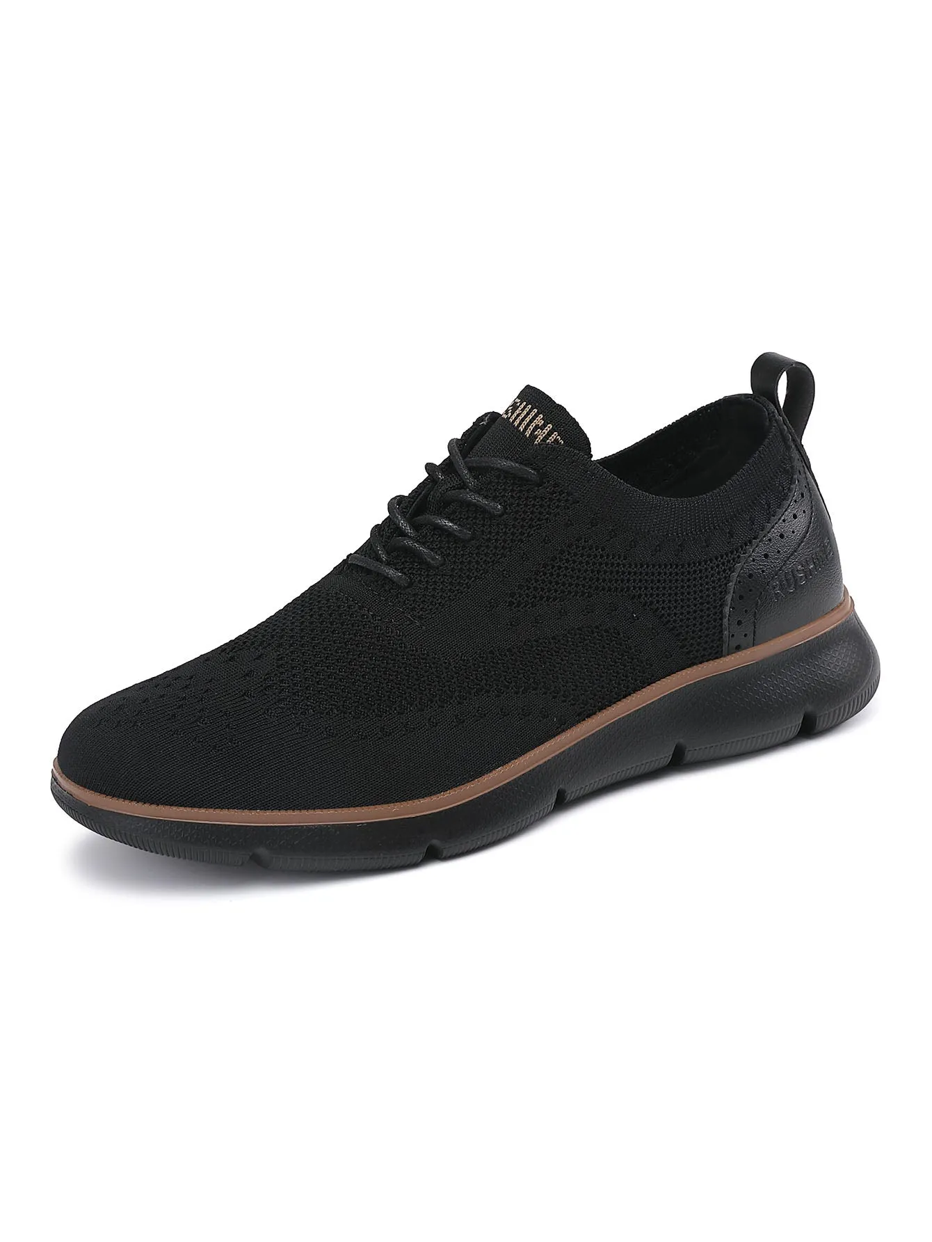 Men's lace Up Casual Shoes Oxford Knitted Breathable Lightweight Comfortable Walking Business Dress Sneakers