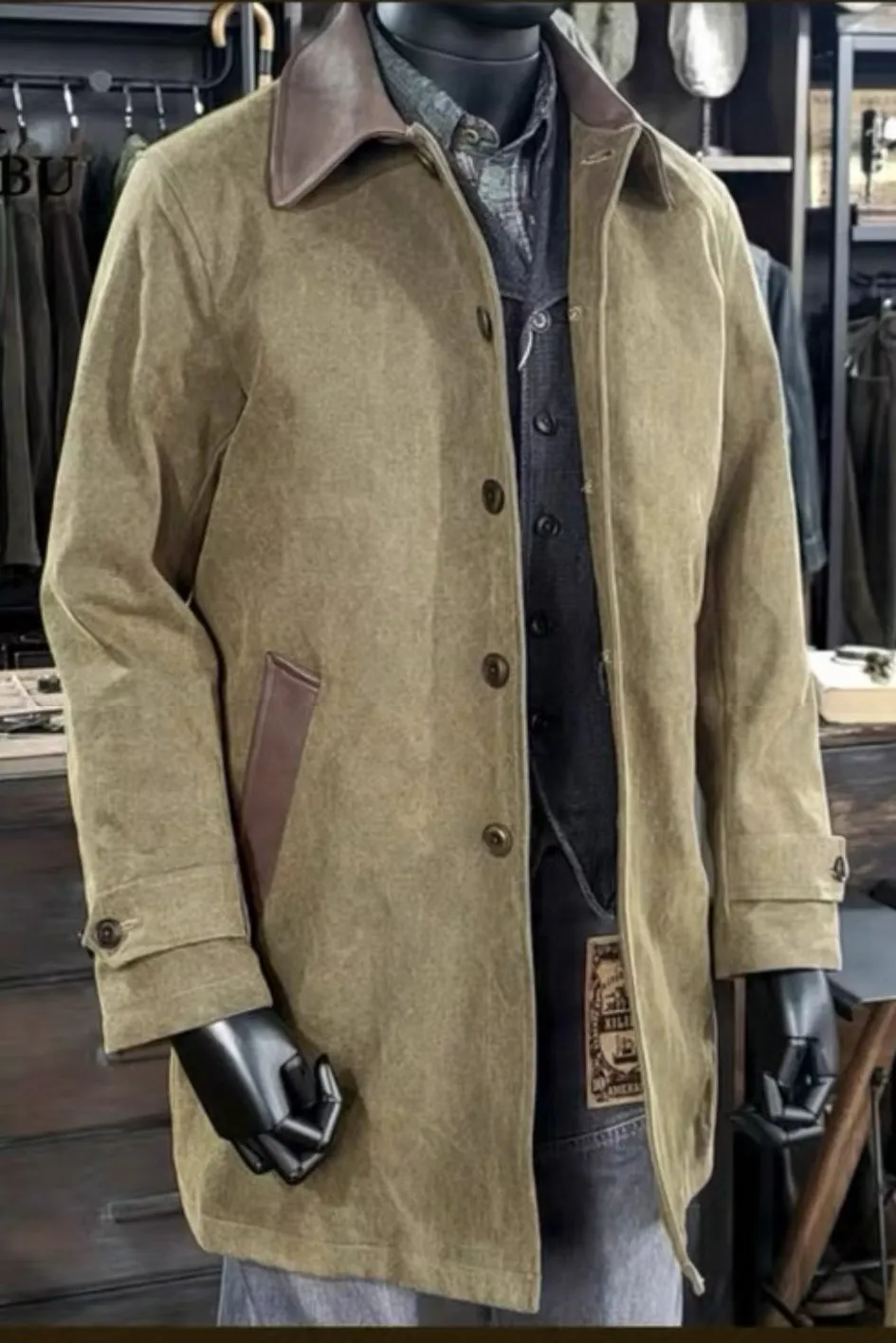 Men's Wax Balmacaan Coat