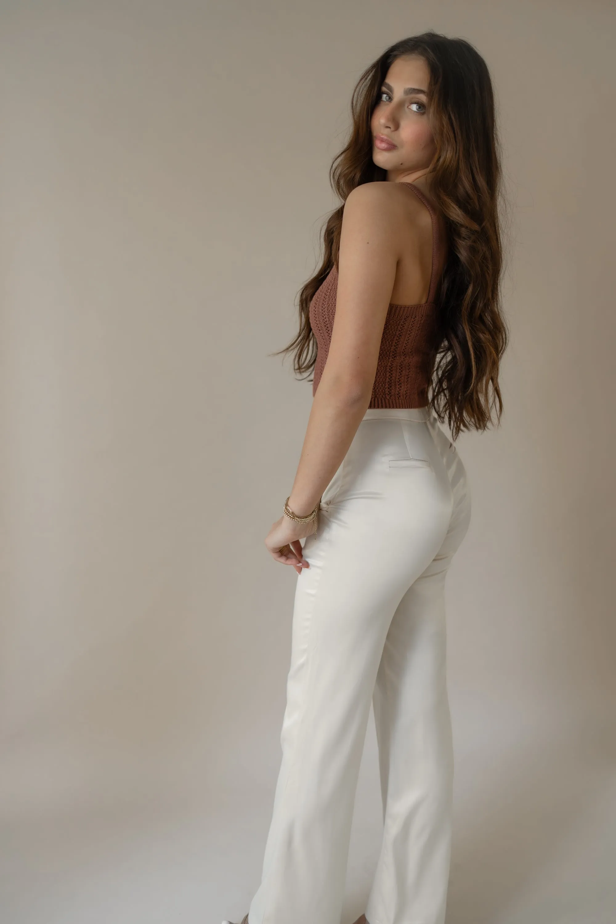 Mila Ivory Satin pants