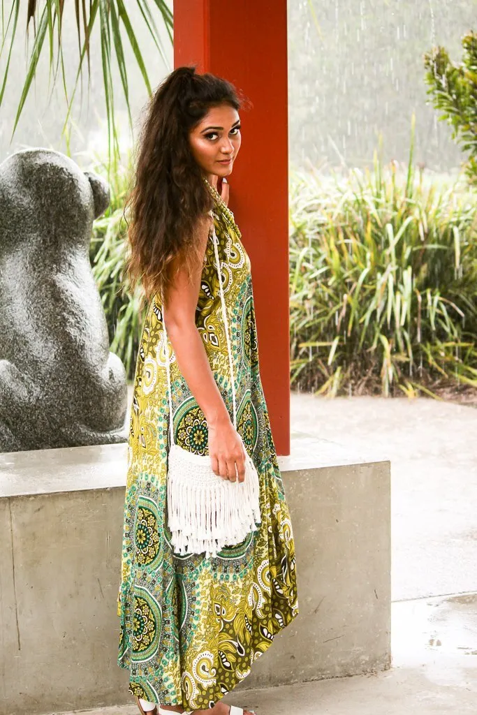 Mila Midi Dress - Lime Mandala