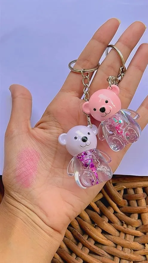 Miss Beauty New Mocmallure Cute teddy bear keychain tinted lip gloss