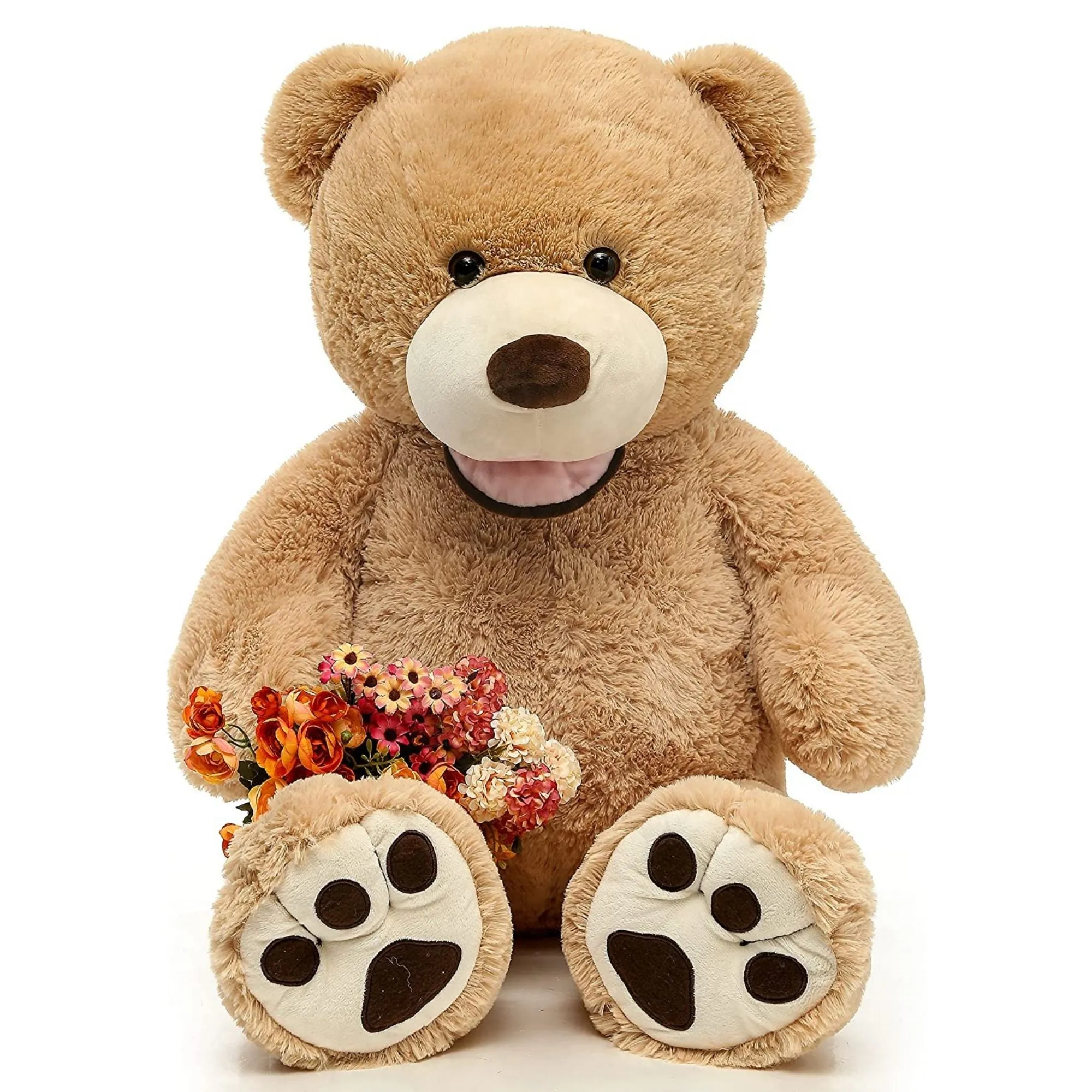 MorisMos Big Teddy Bear Stuffed Animal with Footprints Plush Toy Gifts for Girlfriend Valentine's Day