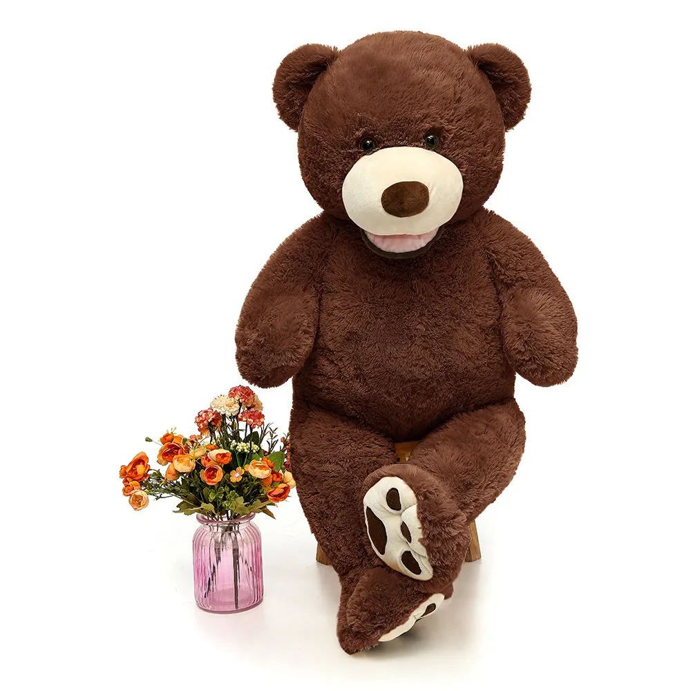 MorisMos Big Teddy Bear Stuffed Animal with Footprints Plush Toy Gifts for Girlfriend Valentine's Day