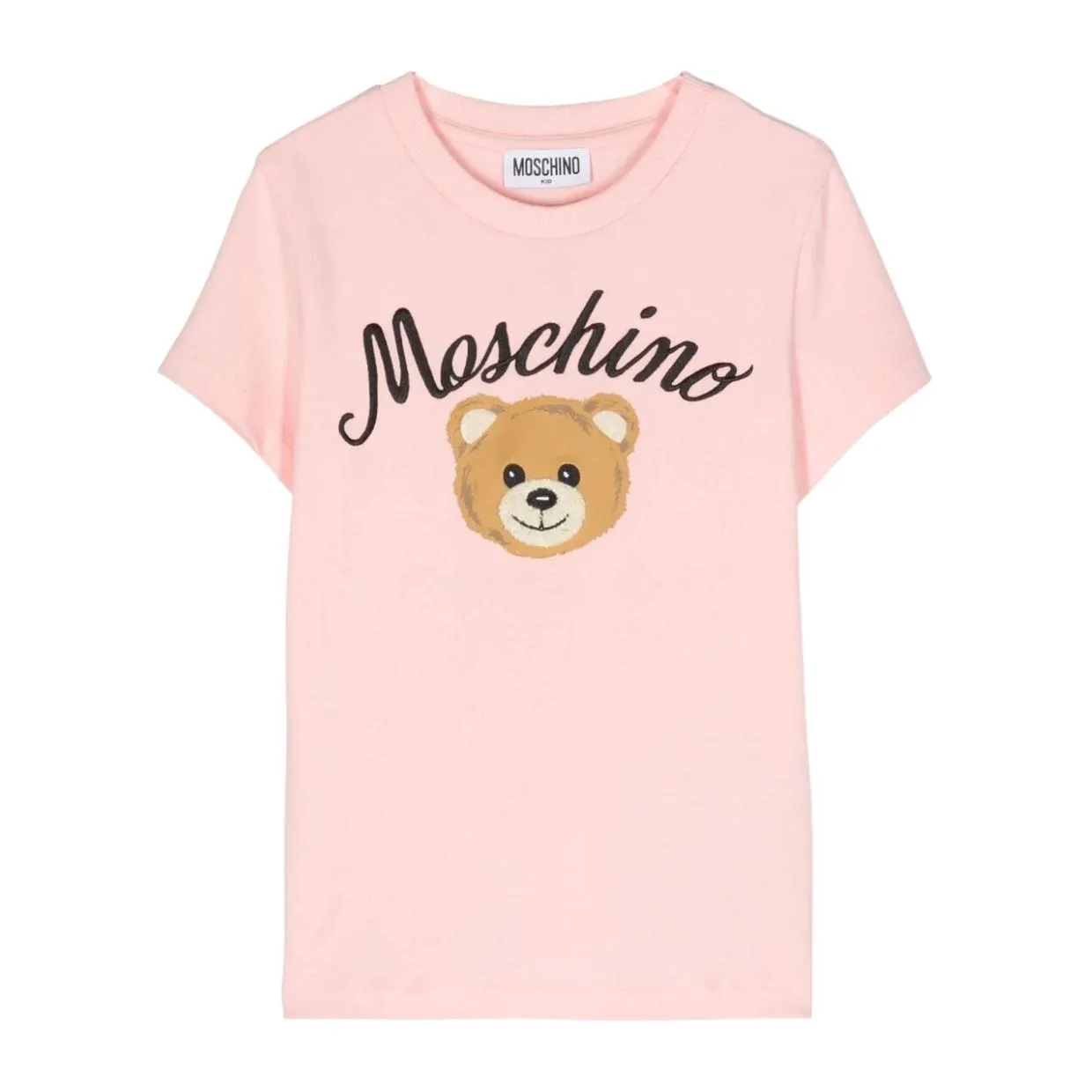 Moschino Kids Embroidered Logo Pink T-Shirt