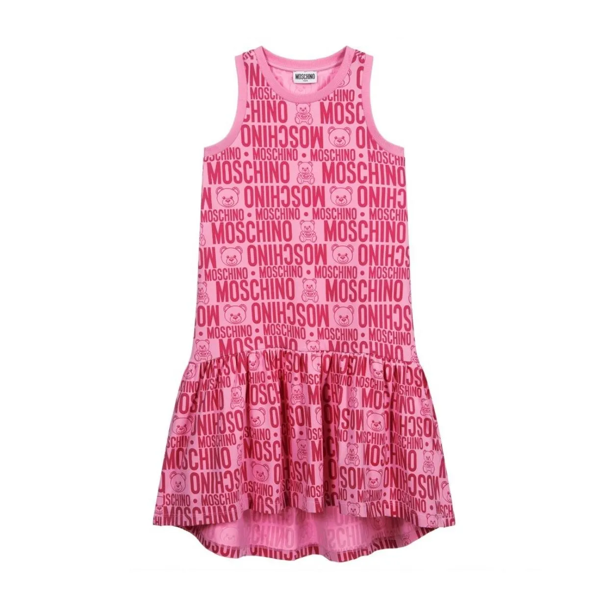 Moschino Kids Pink Logo Print Dress