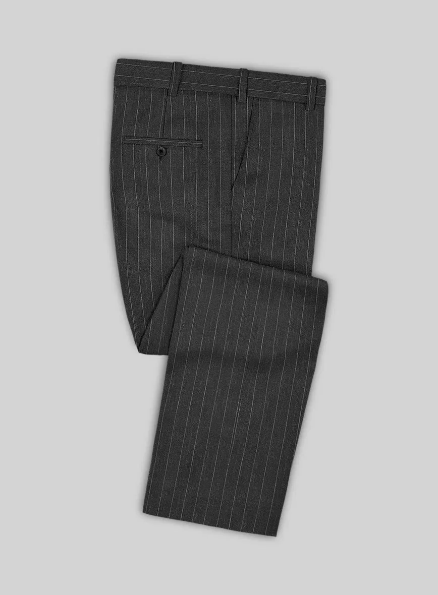 Napolean Genova Stripe Charcoal Wool Pants