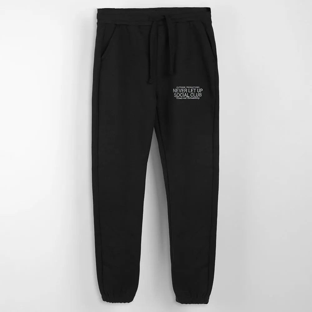 Never Let Up Embroidered Joggers