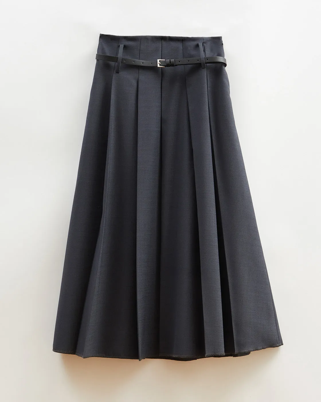 Odette Skirt Wool Blend Suiting Slate