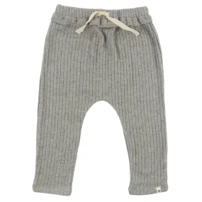 oh baby! Wide Rib Fuzzy Sweater Knit Brooklyn Jogger Pants - Heather Gray