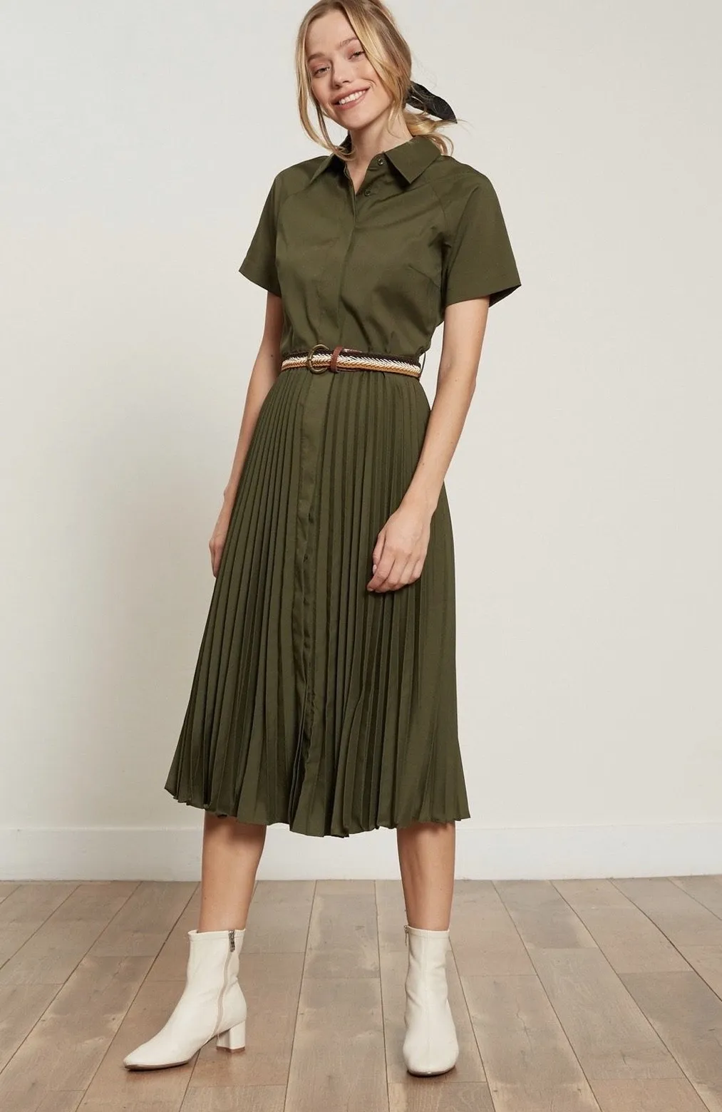 Olivia Pleated Dress