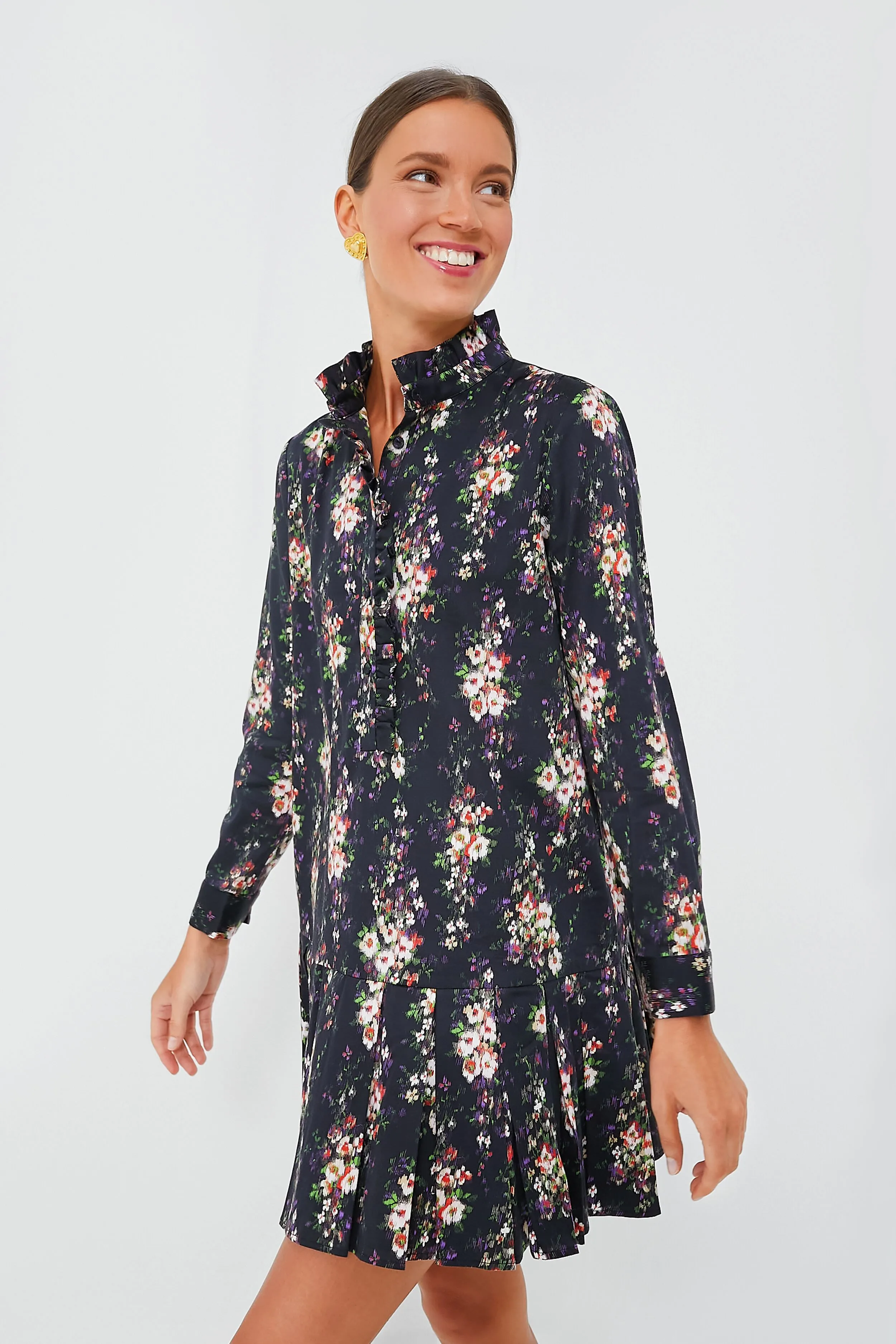 Onyx Falling Flowers Bouquet Tate Dress