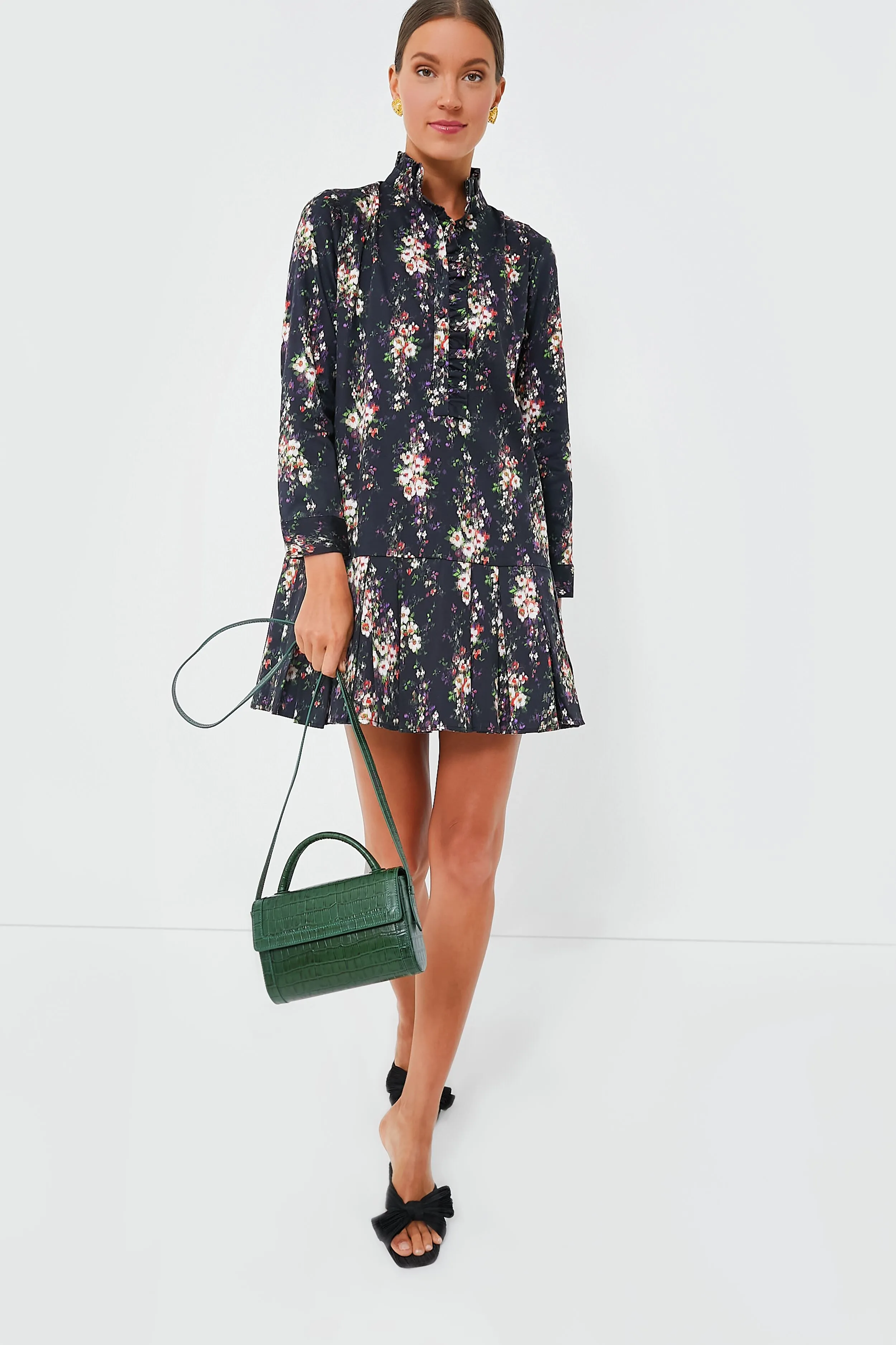 Onyx Falling Flowers Bouquet Tate Dress