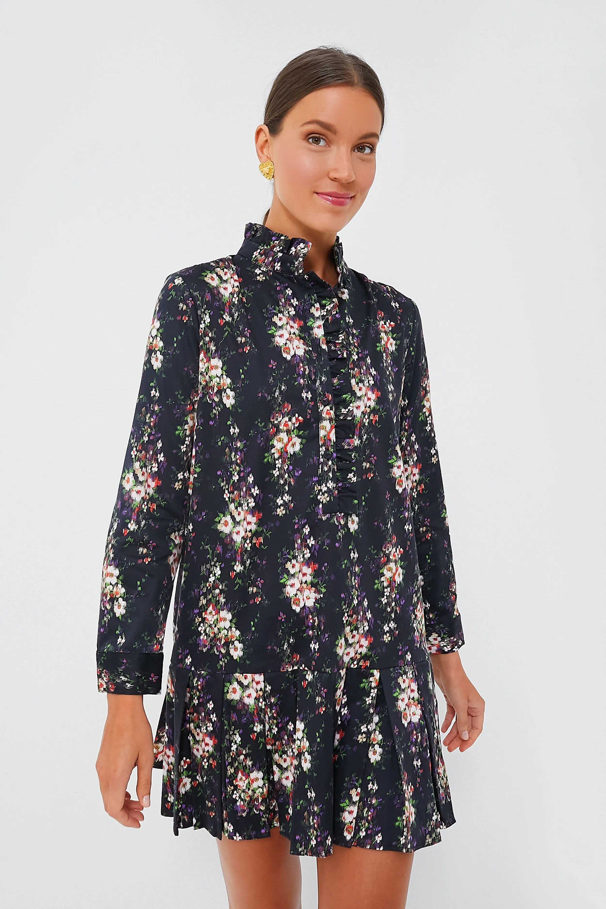 Onyx Falling Flowers Bouquet Tate Dress