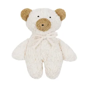 Organic Cotton Teddy Bear Rattle with Sheep's Wool 8"