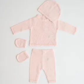 Pale Pink knit Baby Clothing Set