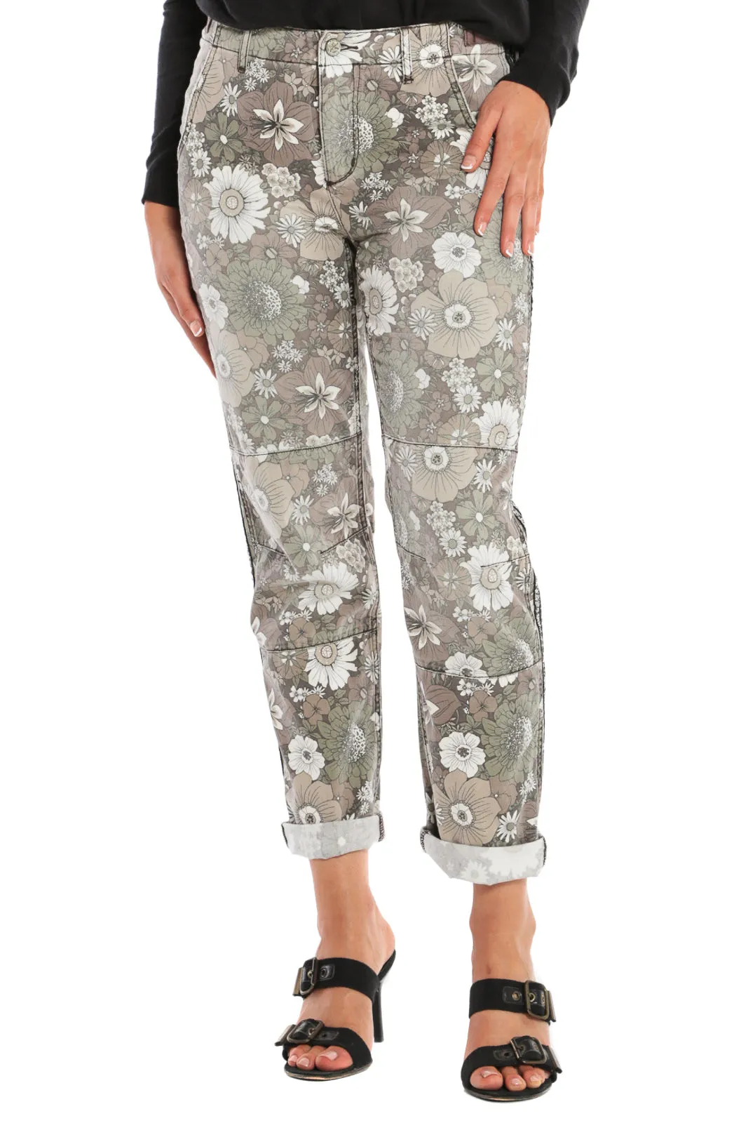 Pants with sequins tapes in Fire Flower