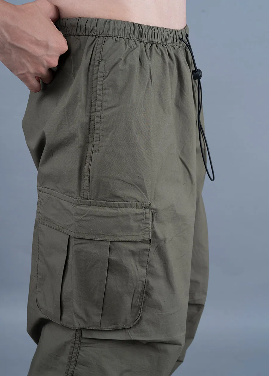 Parachute Pants For Men - Olive Green