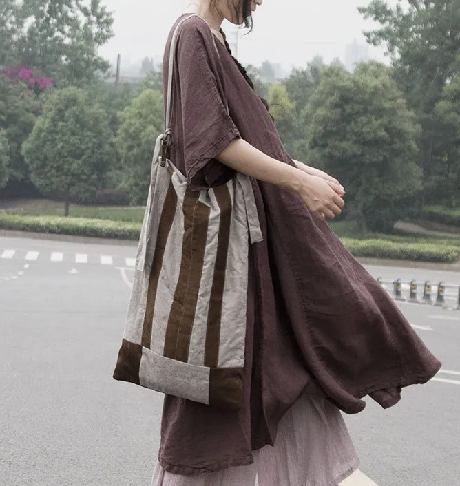 Patchwork Linen Loose Women Dress