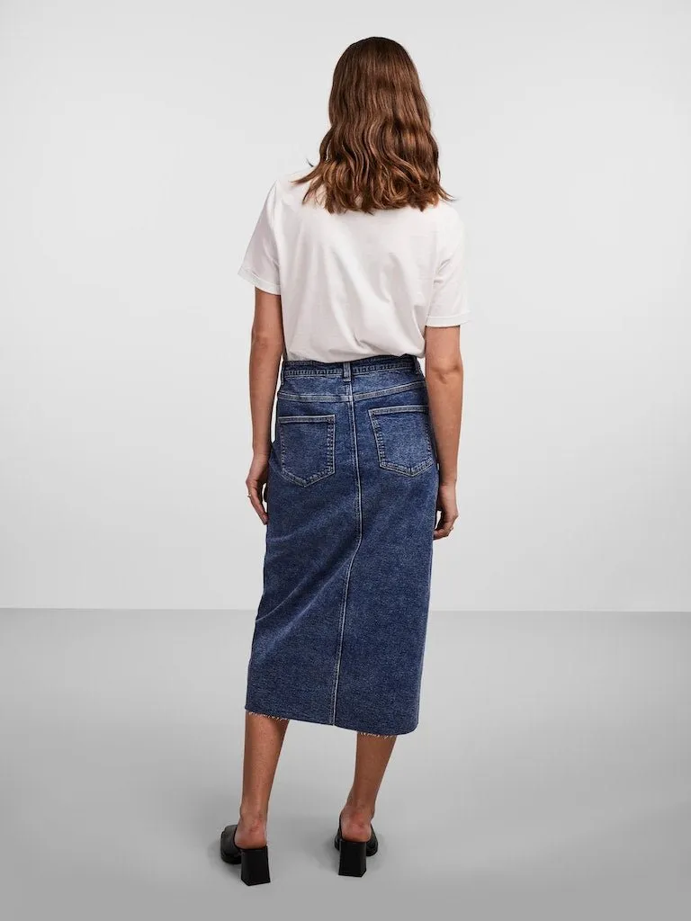 Pieces Jessie - Midi denim nederdel