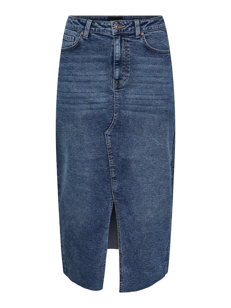 Pieces Jessie - Midi denim nederdel