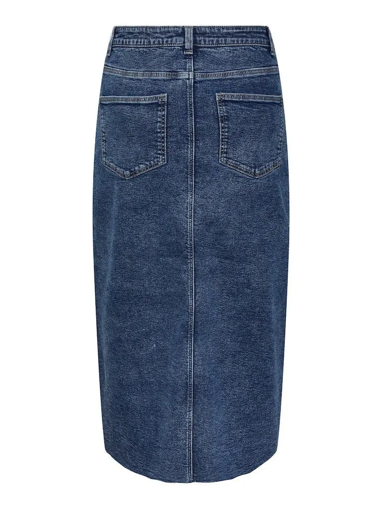 Pieces Jessie - Midi denim nederdel