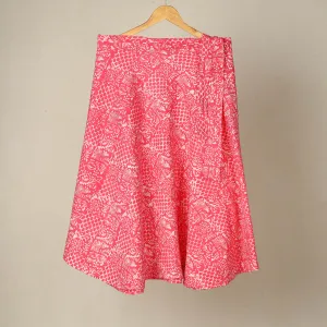 Pink - Hand Batik Printed Wrap Around Skirt for Women 04