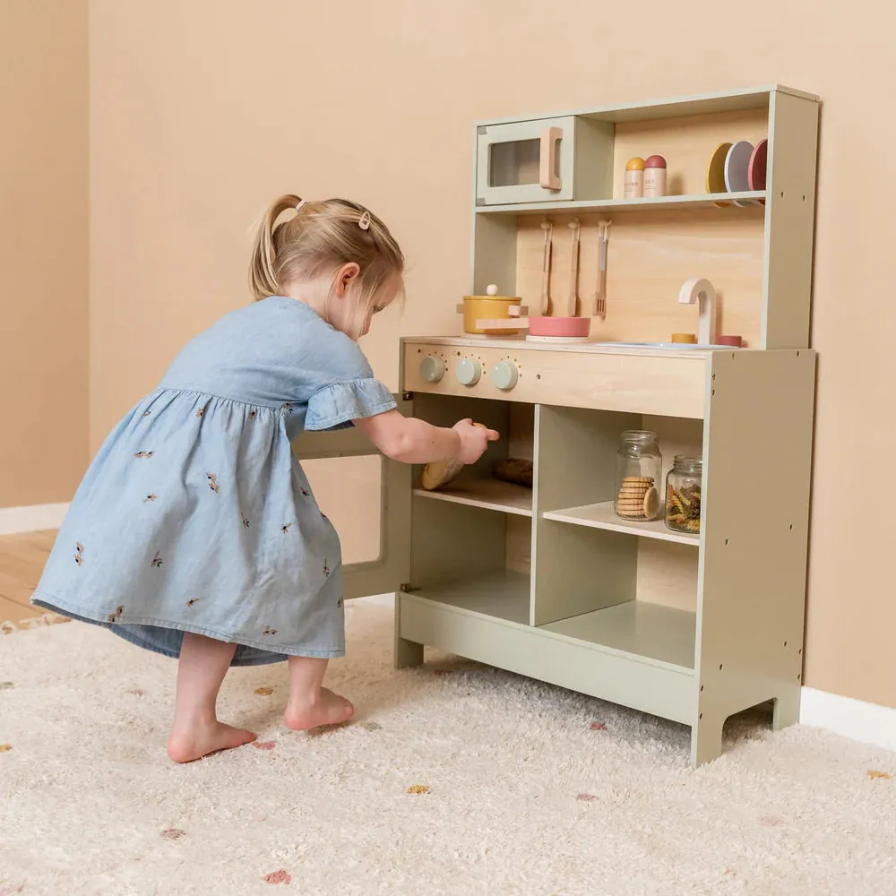 Play Kitchen, Tea Set and Crown Bundle - Blue