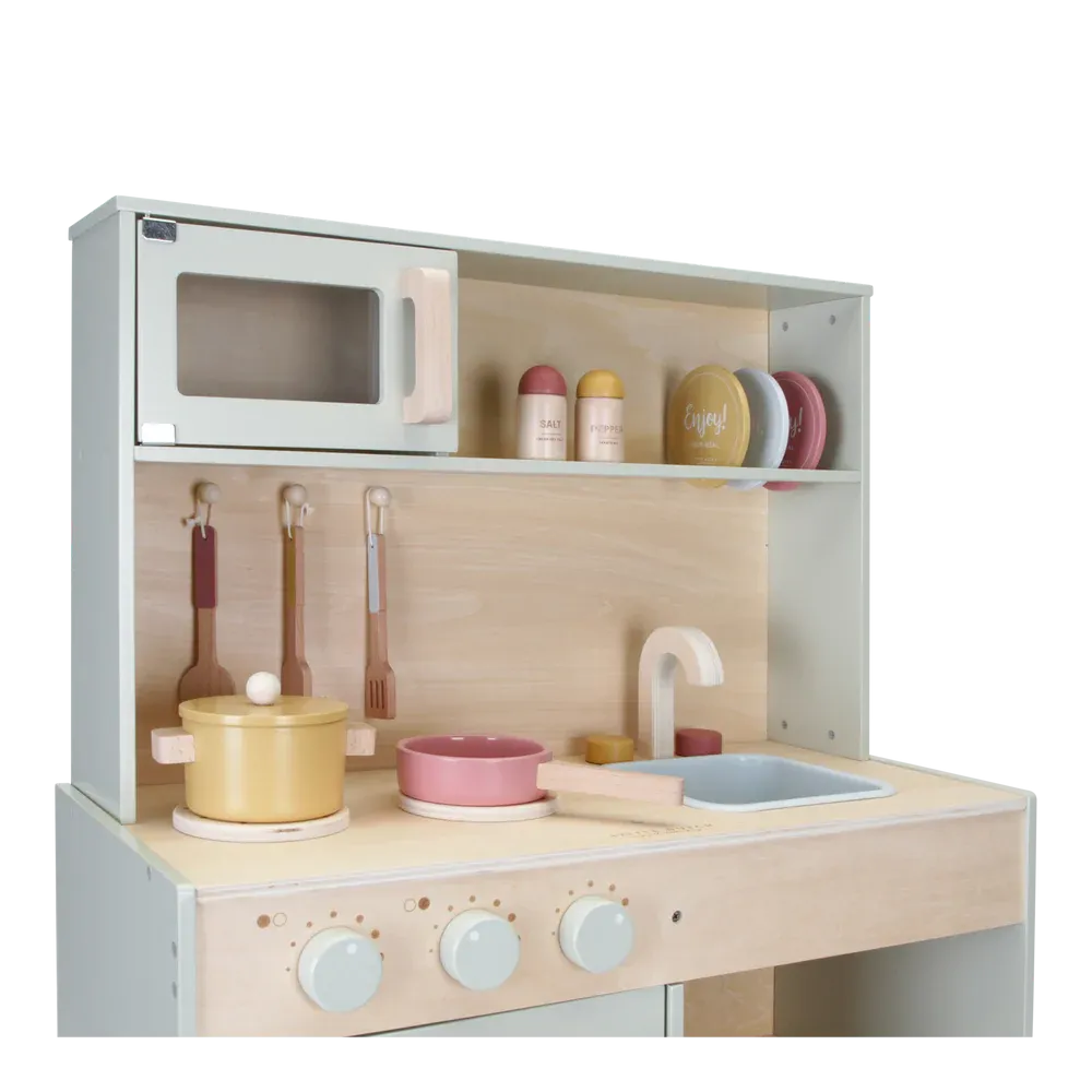 Play Kitchen, Tea Set and Crown Bundle - Pink