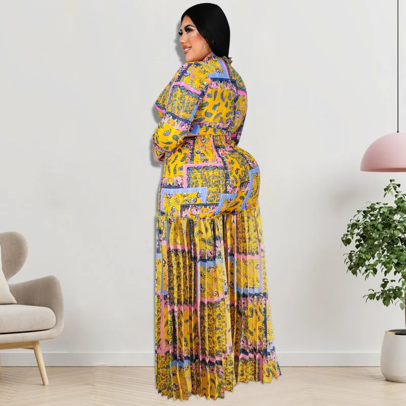 Plus Size Women's Pleated Two-Piece Pants Set