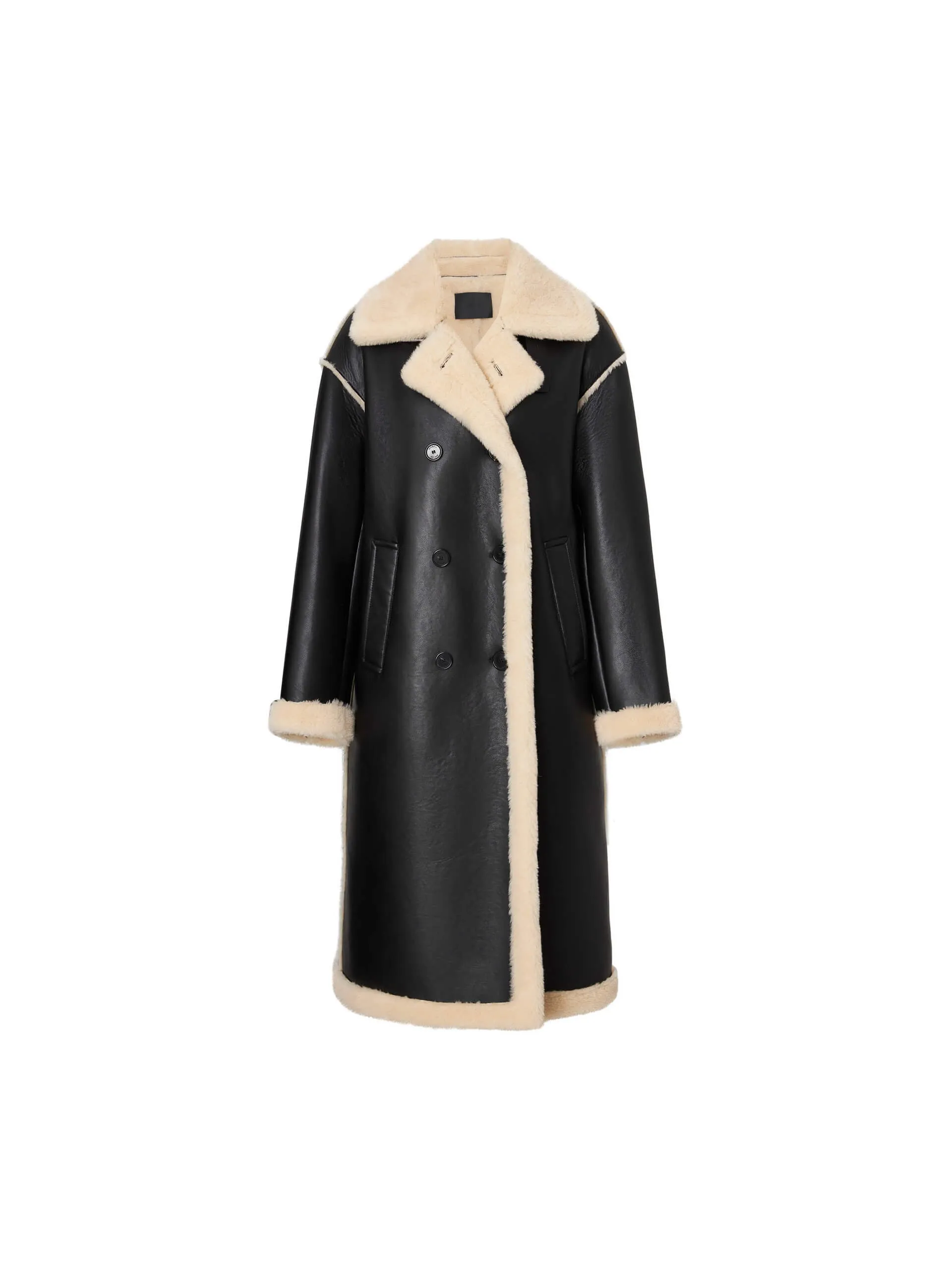 PU Coat with Teddy Details