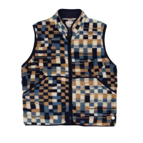 Puzzle Fleece Gilet Warp Checkerboard