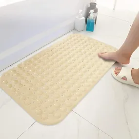 PVC Shower Mat Anti-Slip with Massage Acupressure Points, 46x78 cm, Beige